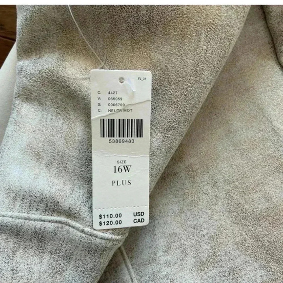 Anthropologie Leggings pants  Shiny Zipper Neutral size 16W - Picture 8 of 8